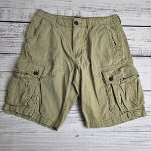 American Eagle Cargo Short Mens 32 Beige Khaki Utility Heavy Classic Length